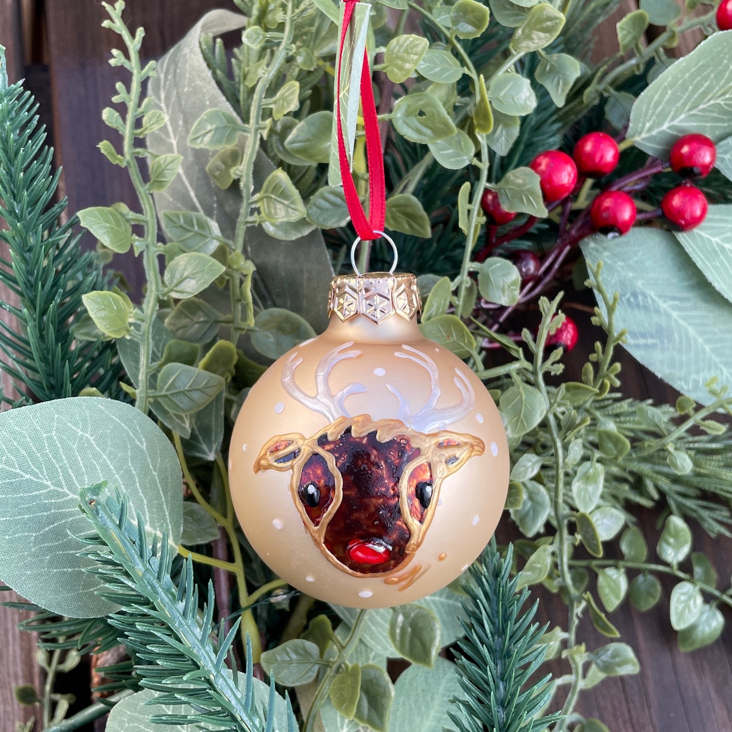 Rudolph~ Glass bauble