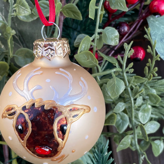 Rudolph~ Glass bauble