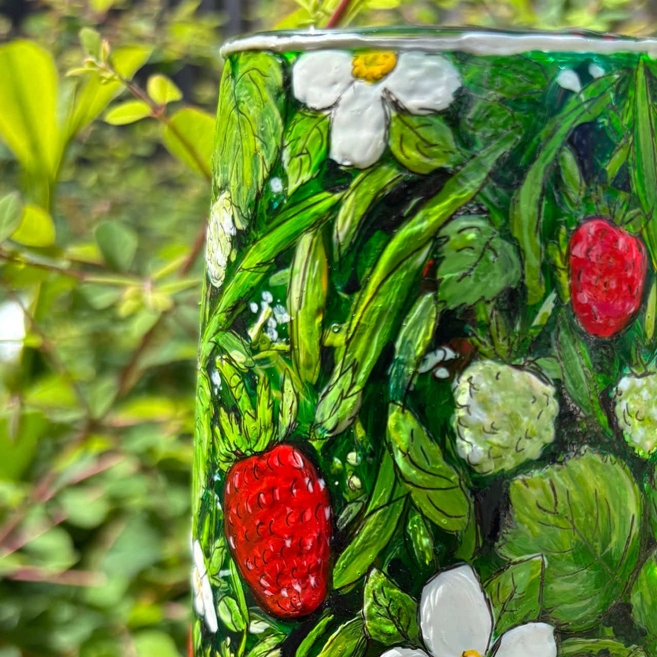 'Strawberry Thief' ~ One of a kind Vase
