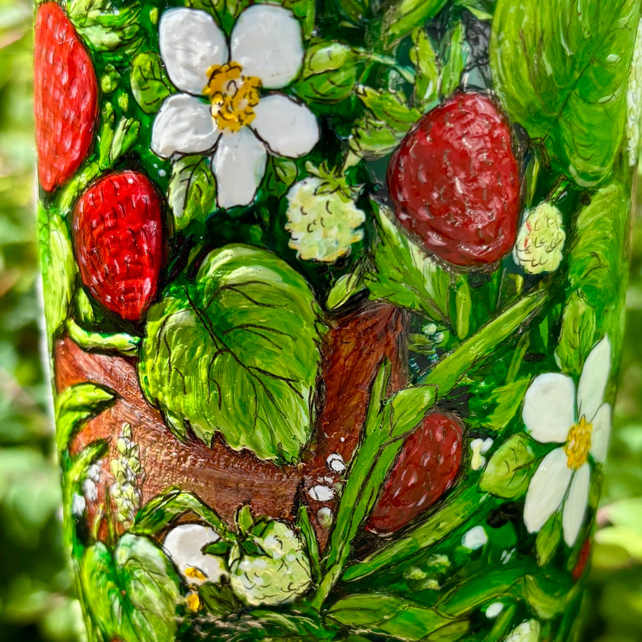'Strawberry Thief' ~ One of a kind Vase