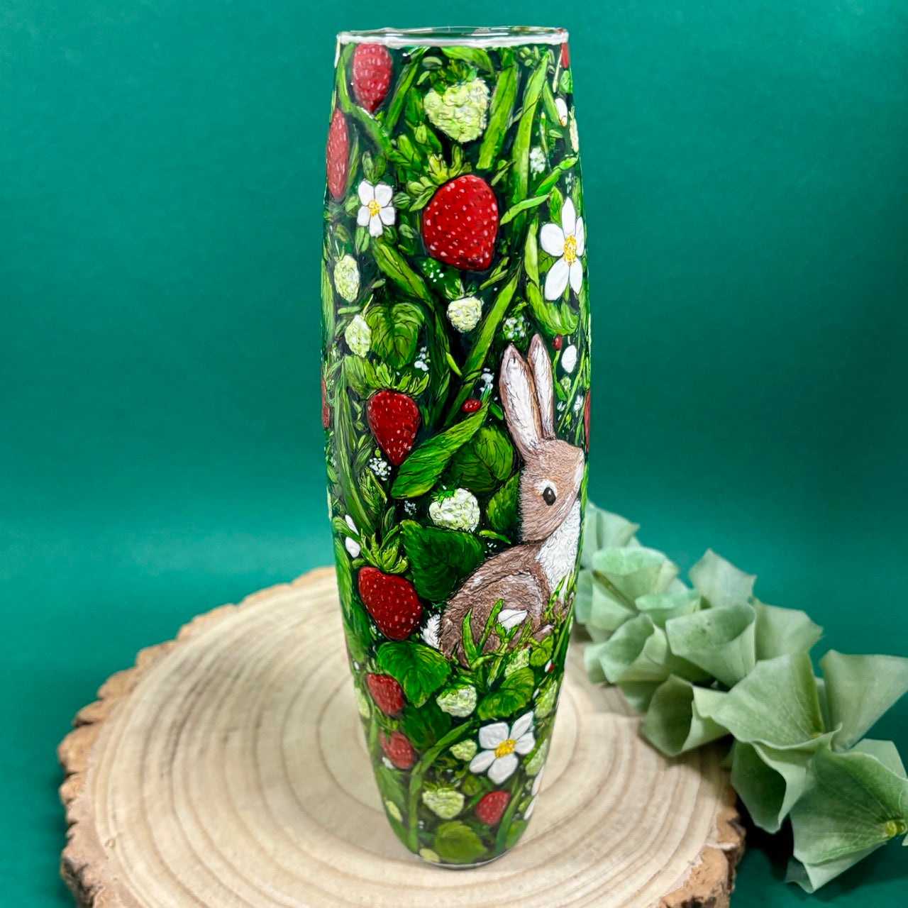 'Strawberry Thief' ~ One of a kind Vase