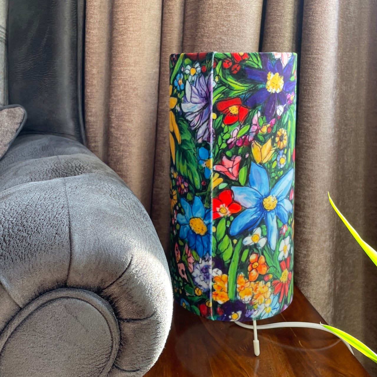 Summertime~ One of a kind fabric table lamp