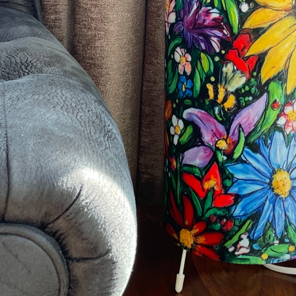 Summertime~ One of a kind fabric table lamp