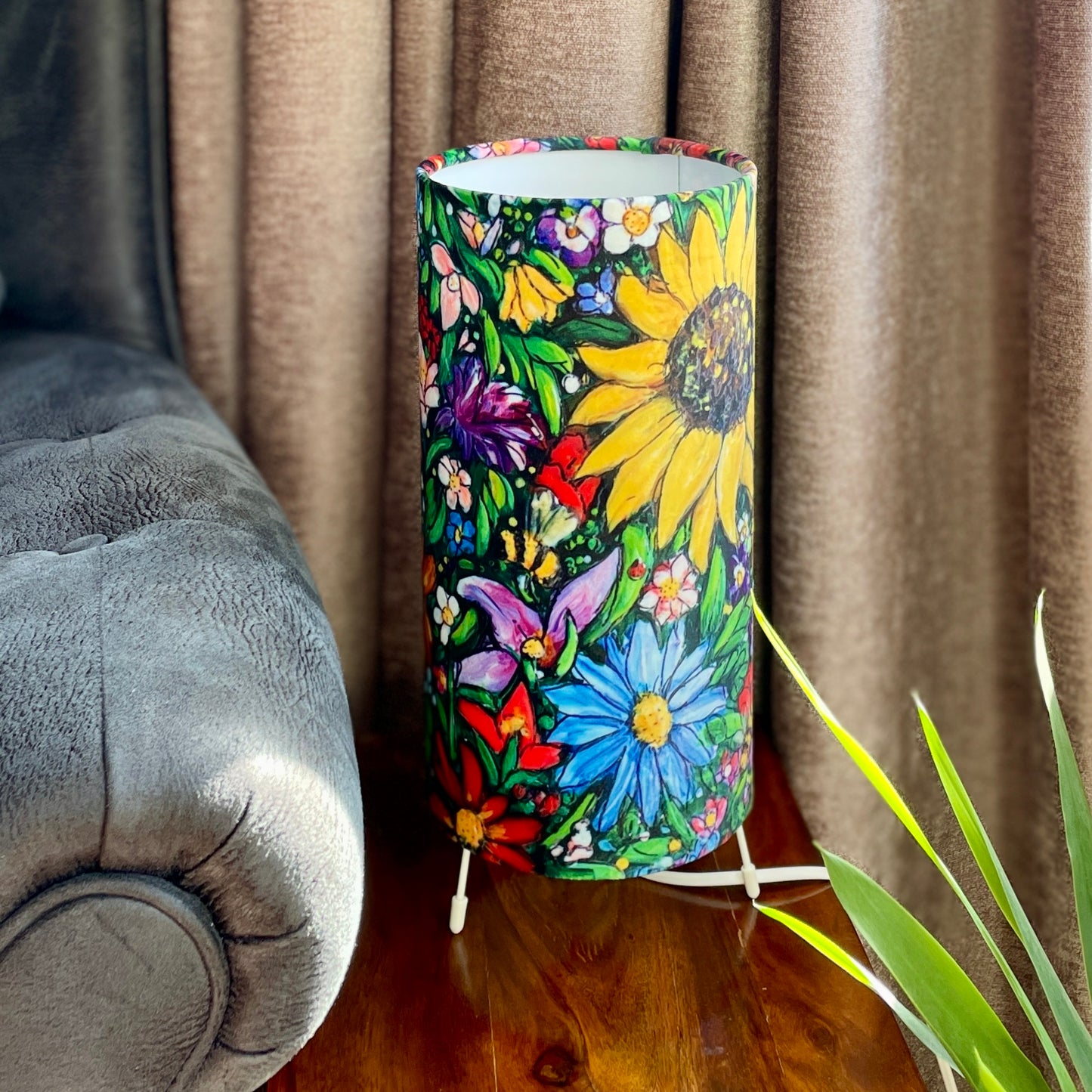 Summertime~ One of a kind fabric table lamp