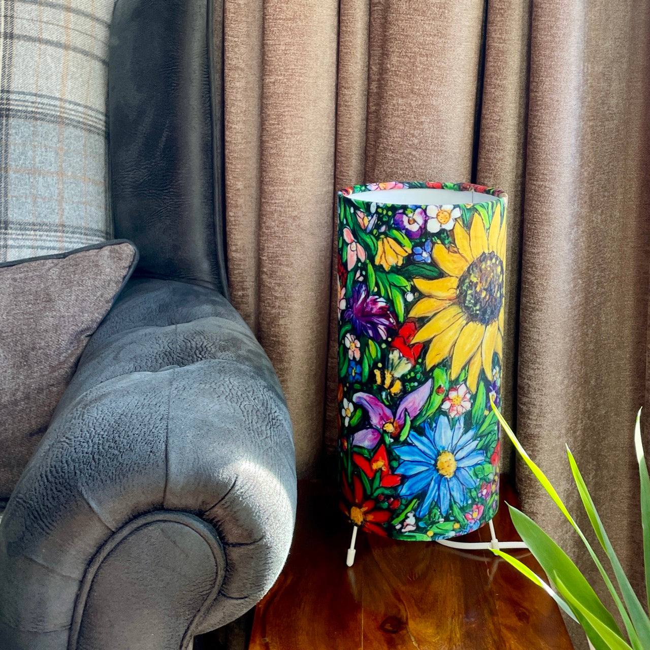 Summertime~ One of a kind fabric table lamp