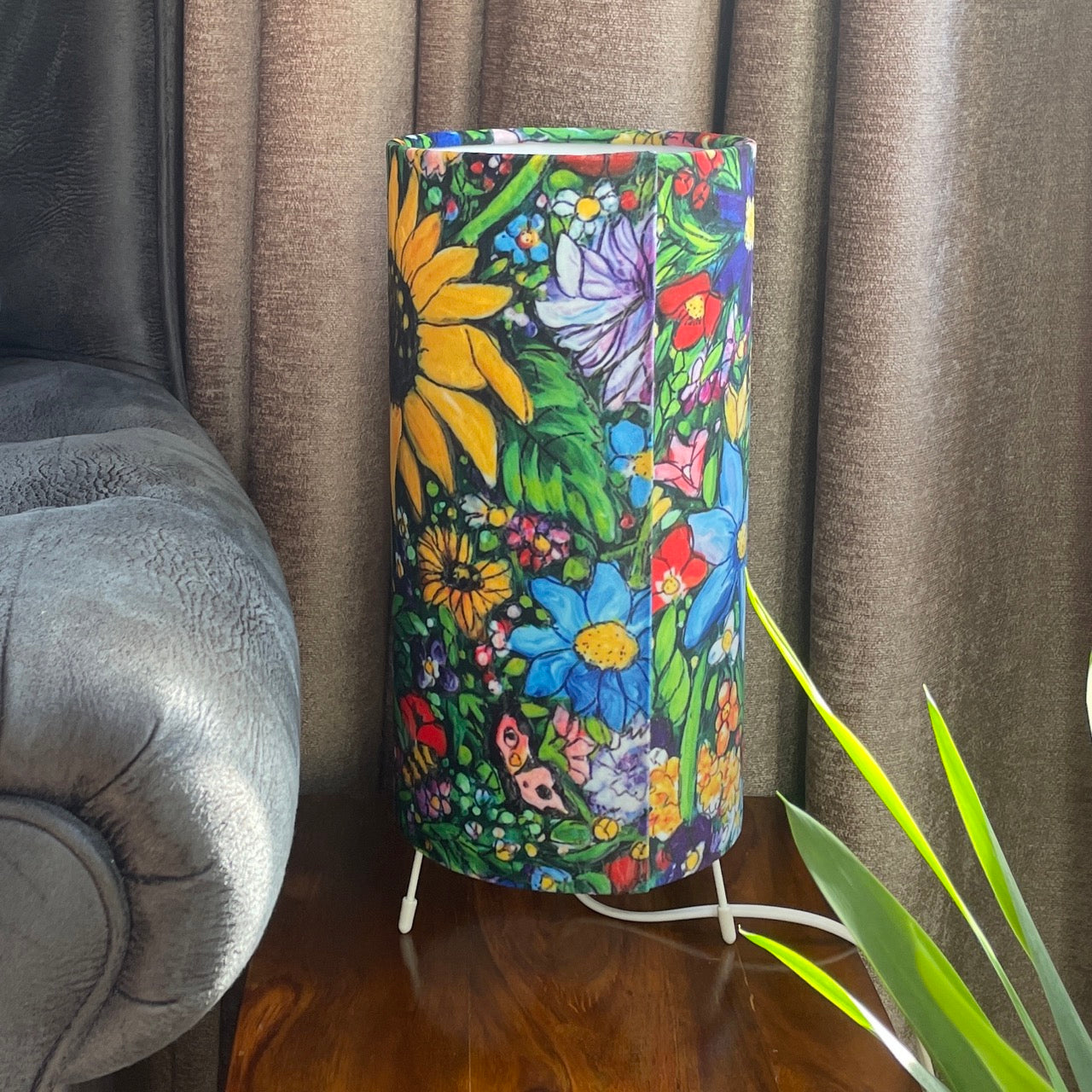 Summertime~ One of a kind fabric table lamp