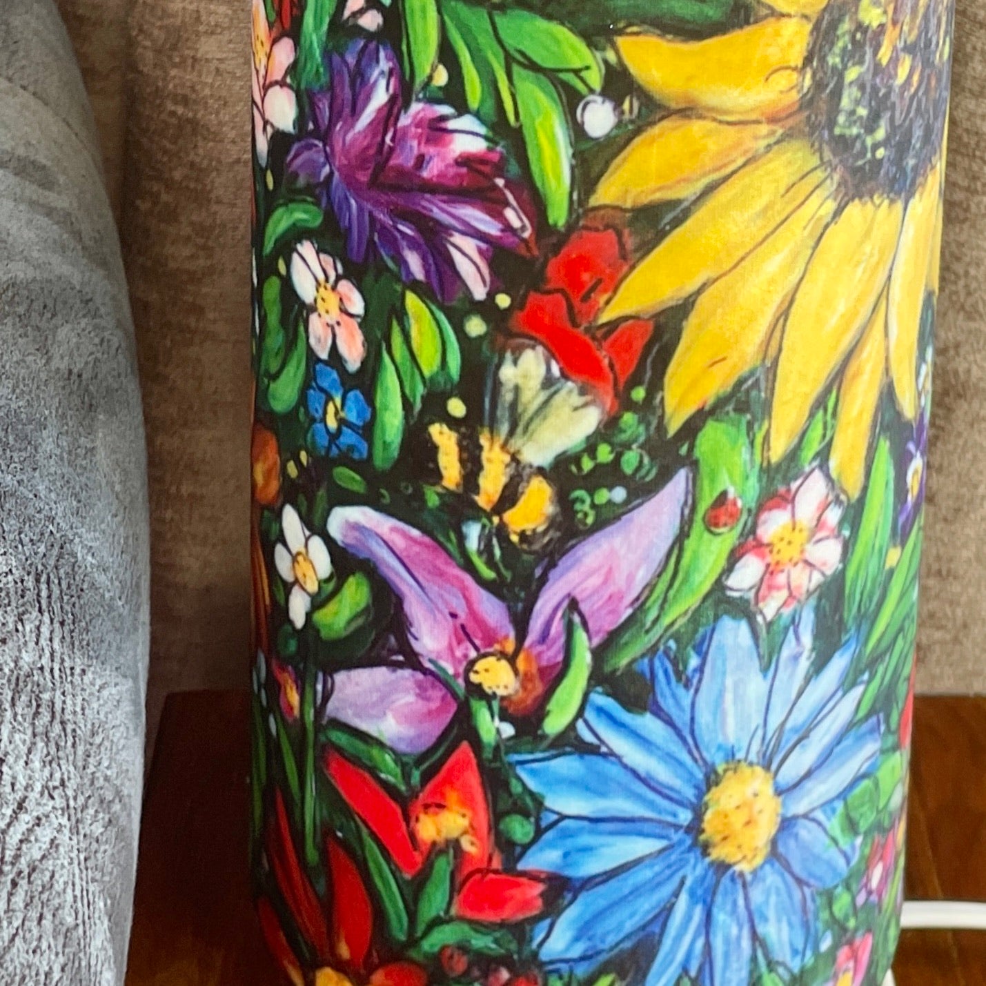 Summertime~ One of a kind fabric table lamp