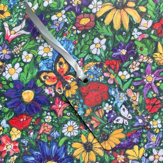 Summertime gift wrap & Red flower tag