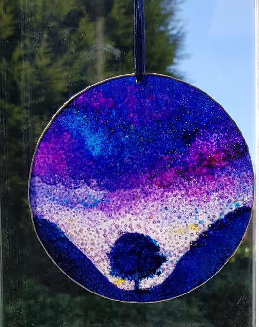 Starry sycamore~ Round suncatcher