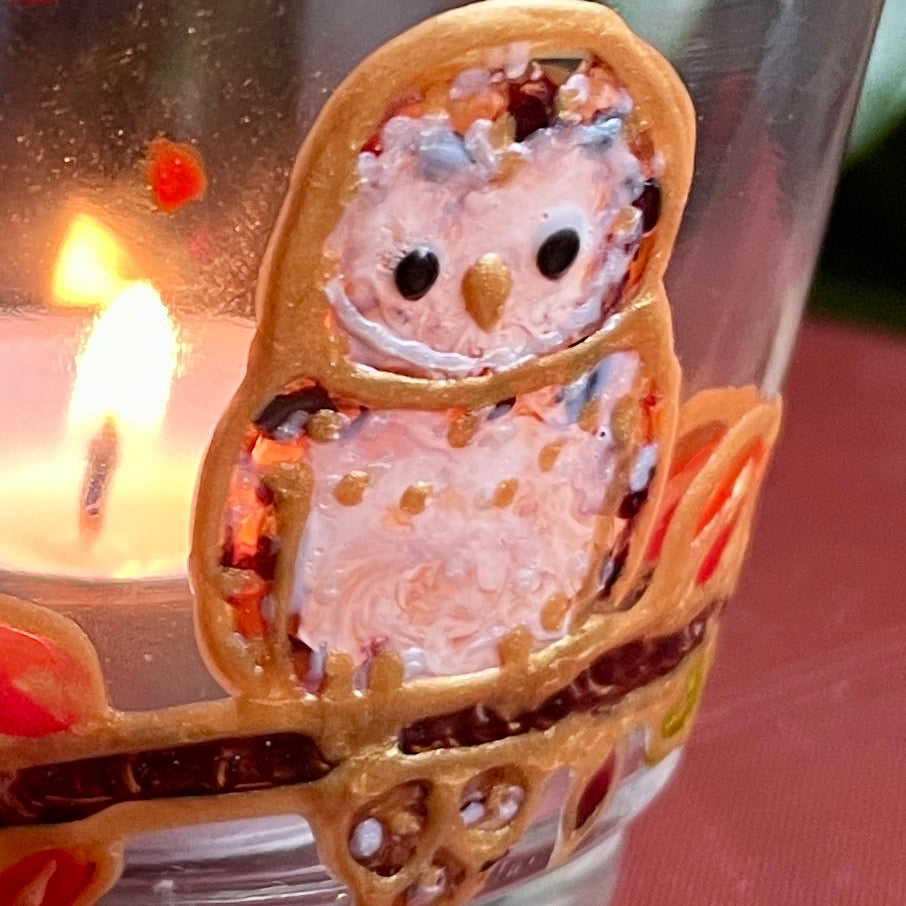 Owl in autumn~ Tealight candleholder