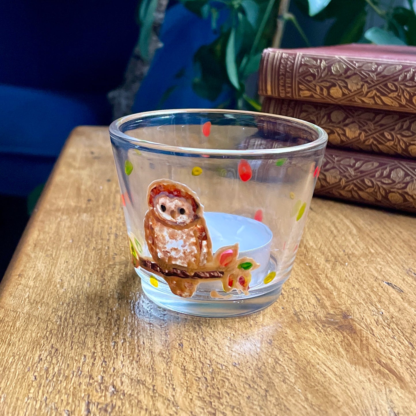 Owl in autumn~ Tealight candleholder