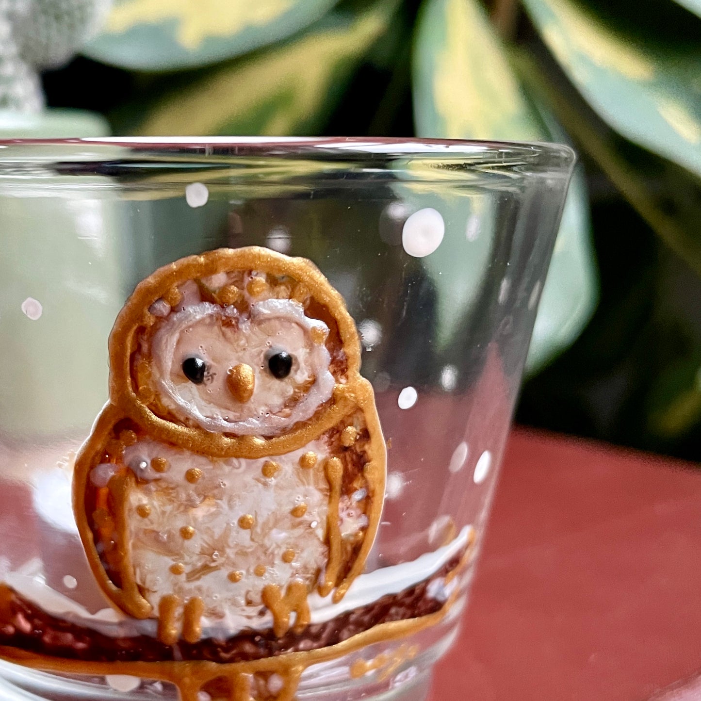 Owl in snow~ Tealight candleholder
