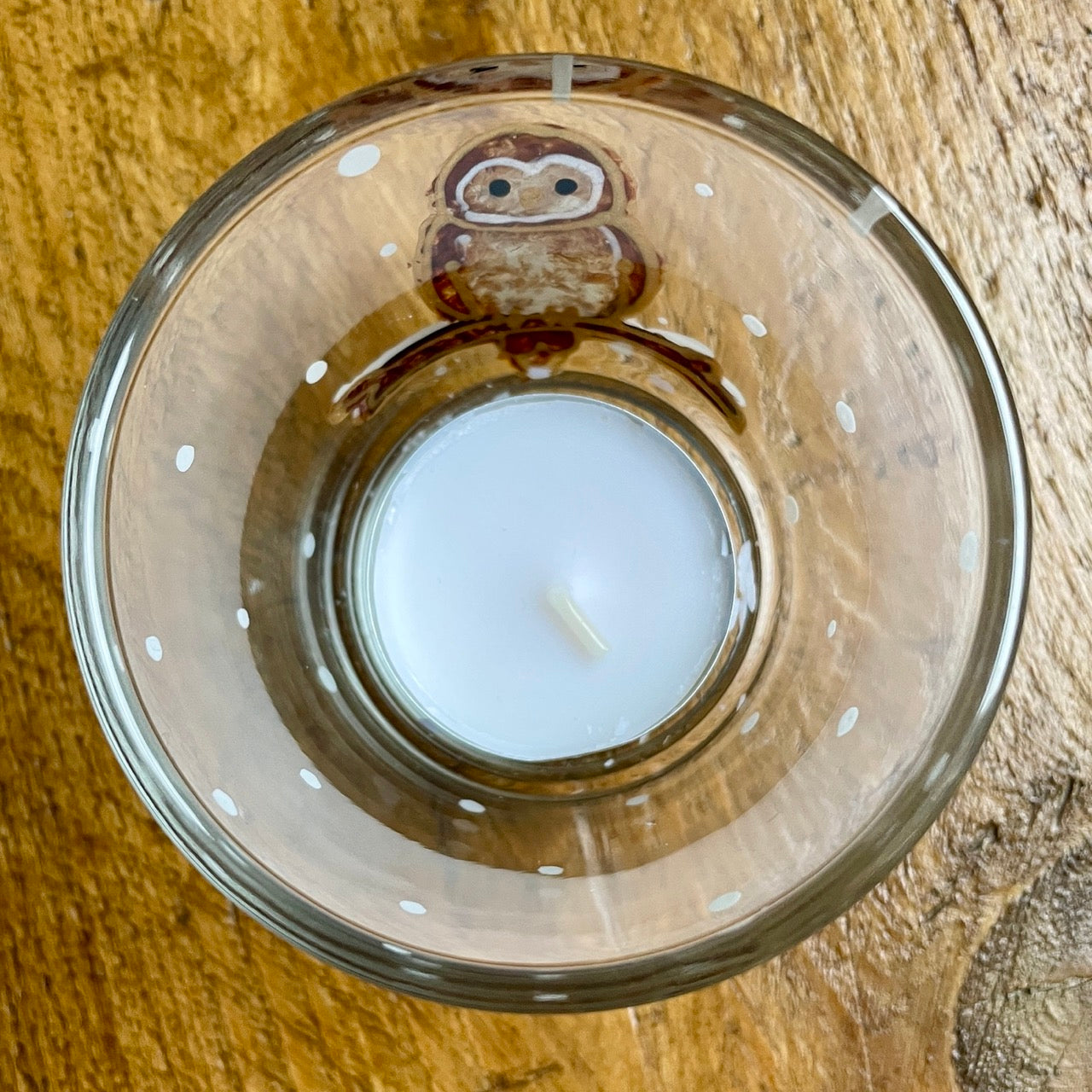 Owl in snow~ Tealight candleholder