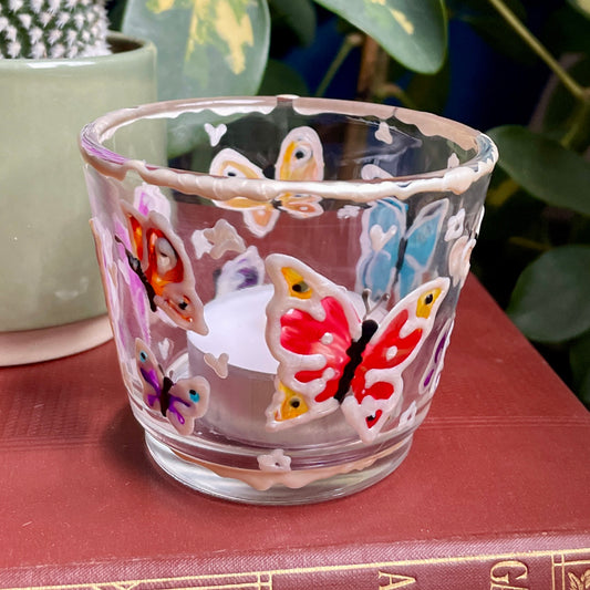 Rainbow butterfly~ Tealight candleholder
