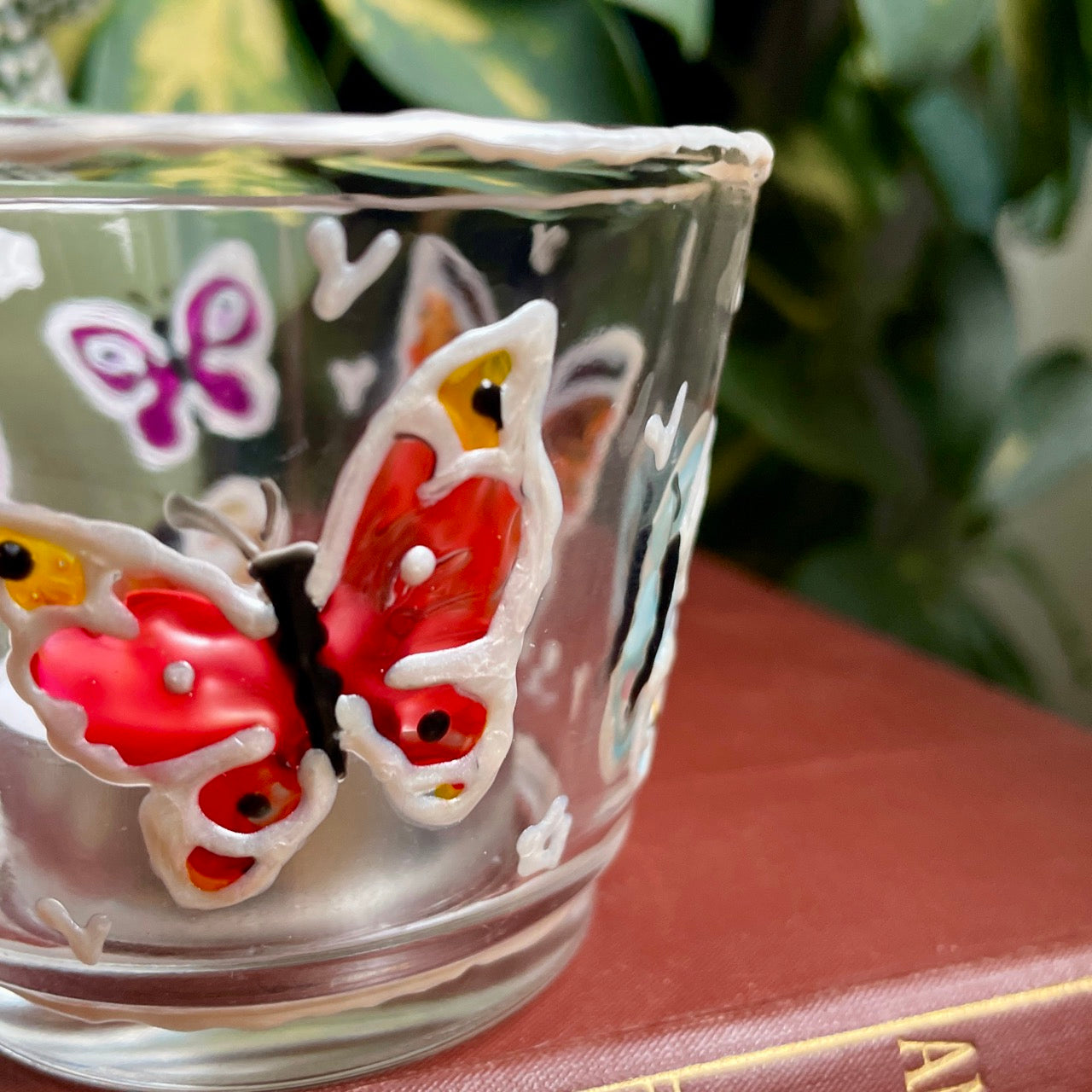 Rainbow butterfly~ Tealight candleholder