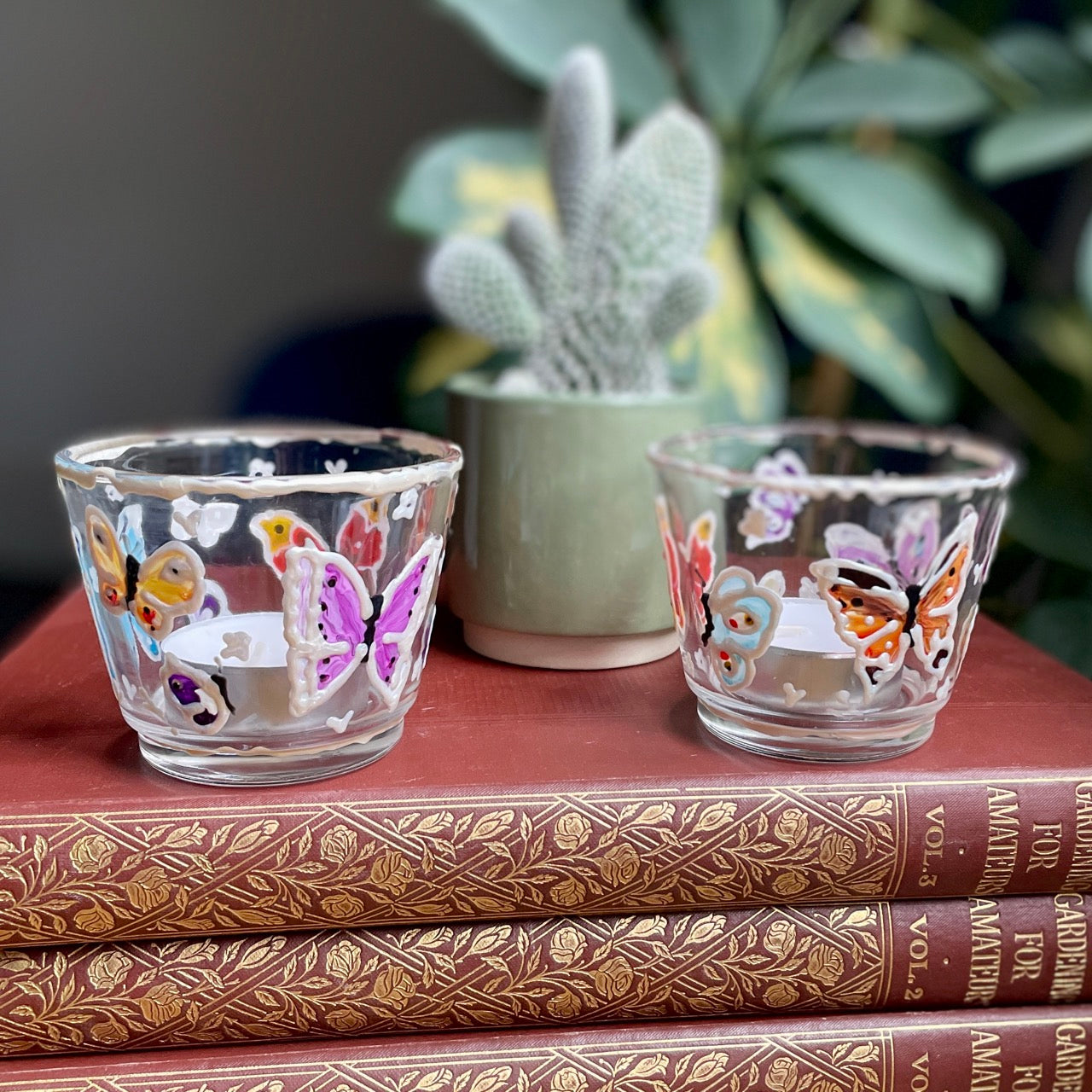 Rainbow butterfly~ Tealight candleholder