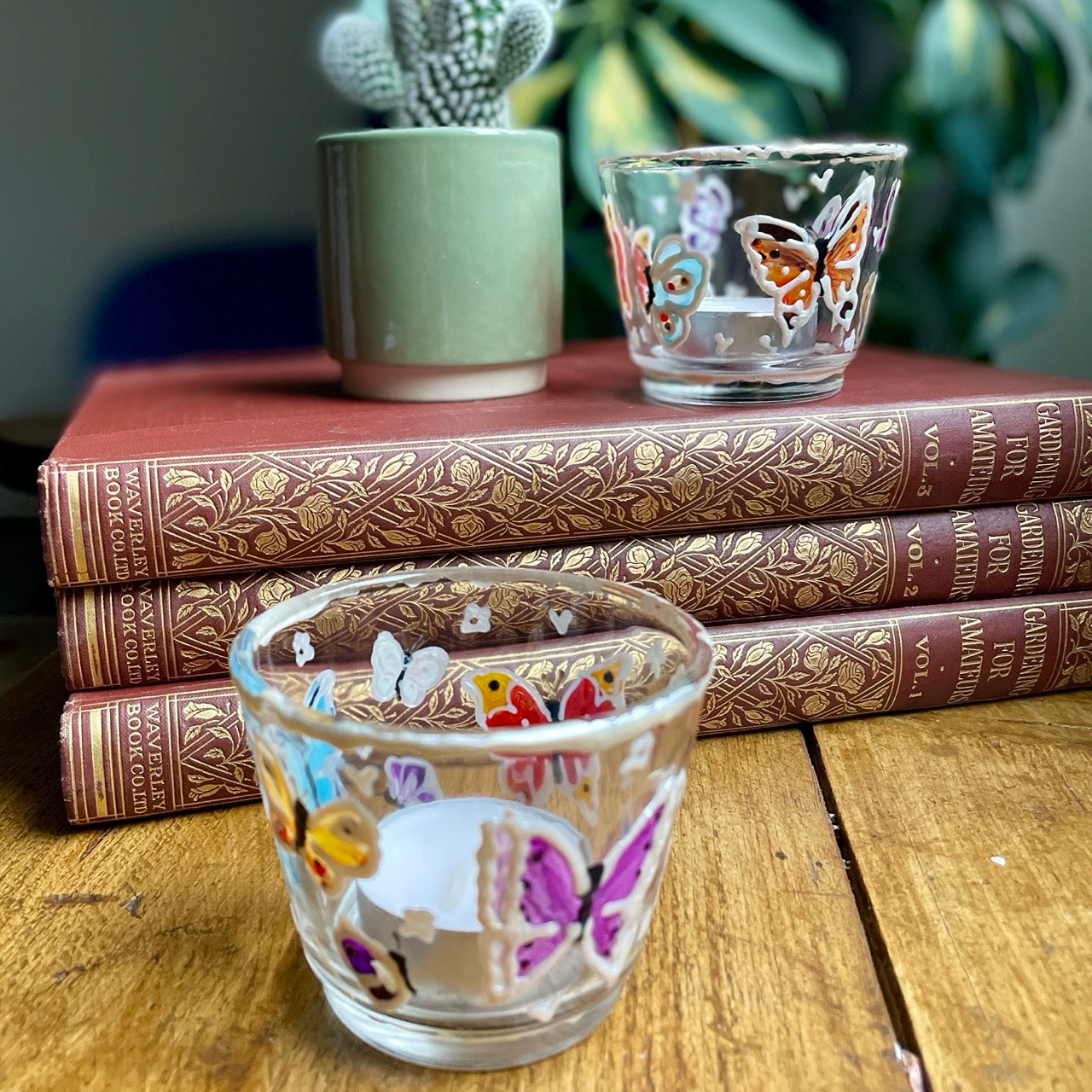 Rainbow butterfly~ Tealight candleholder