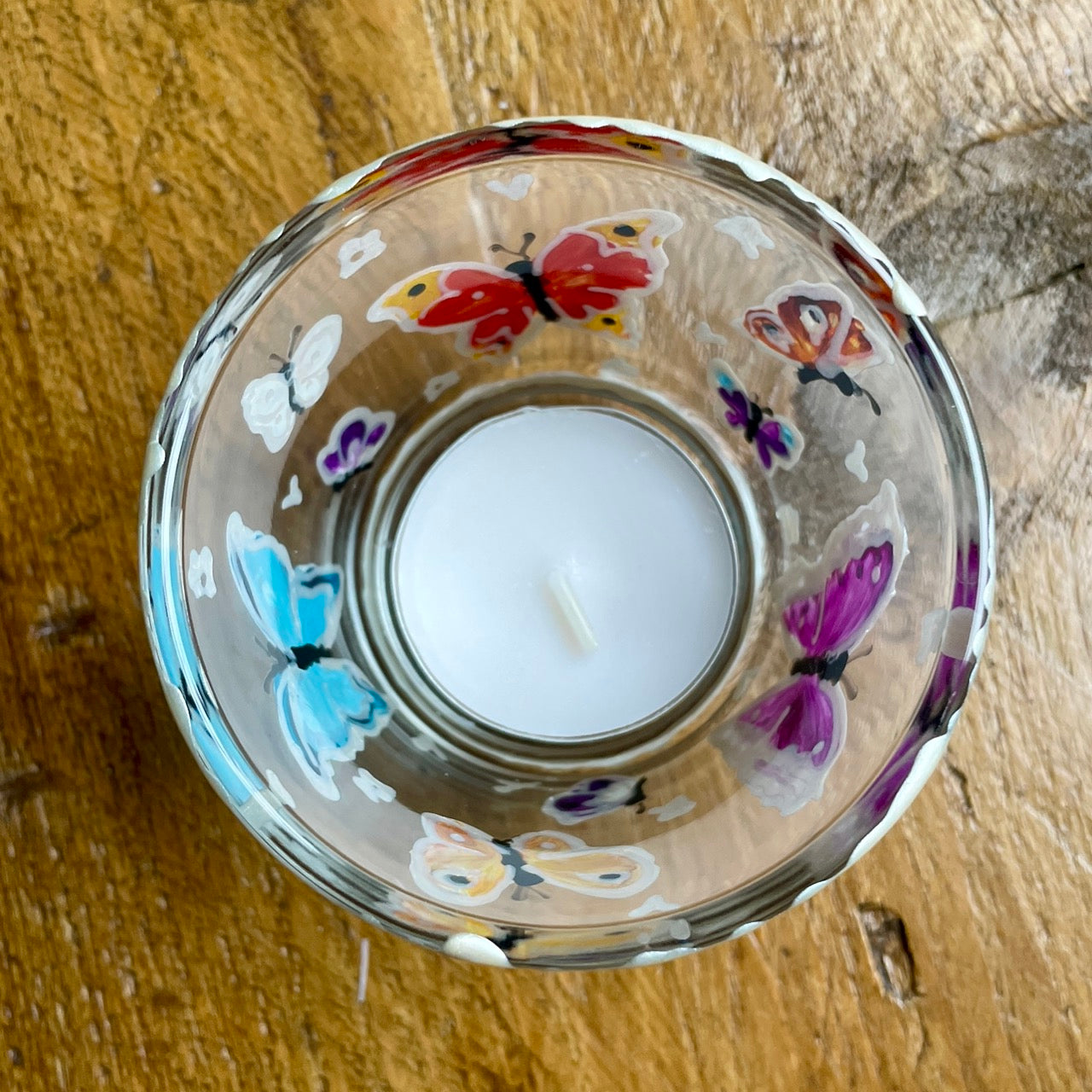 Rainbow butterfly~ Tealight candleholder