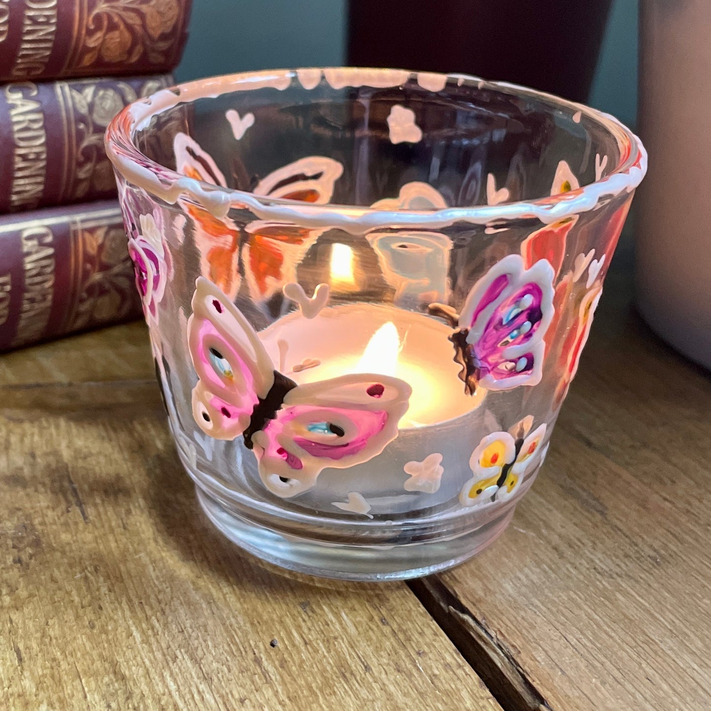 Rainbow butterfly~ Tealight candleholder