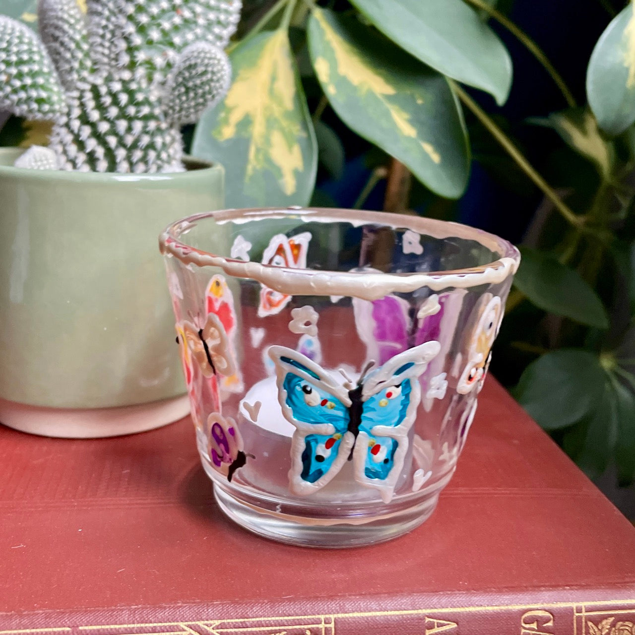 Rainbow butterfly~ Tealight candleholder