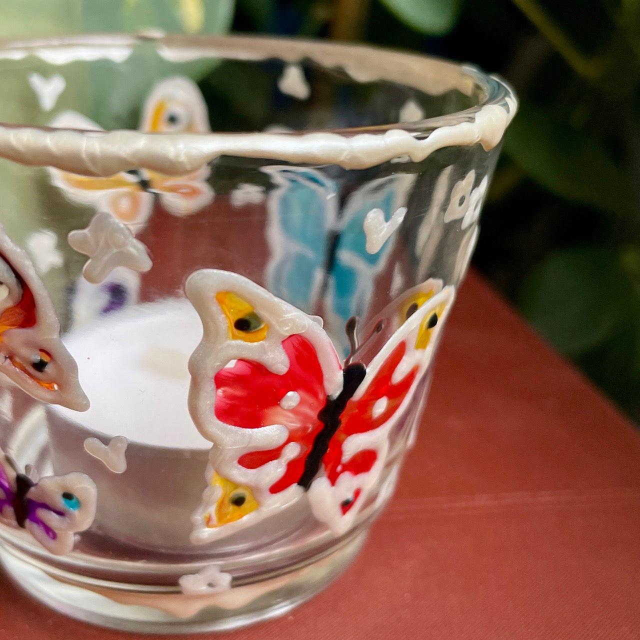 Rainbow butterfly~ Tealight candleholder