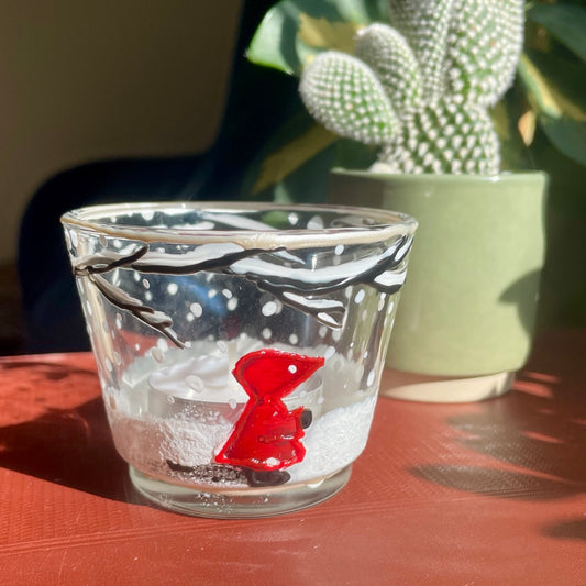 Redhood in snow~ Tealight candleholder