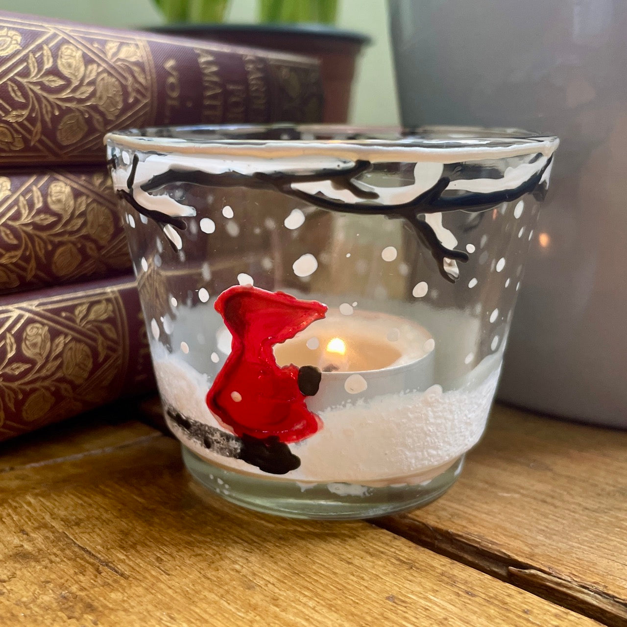 Redhood in snow~ Tealight candleholder