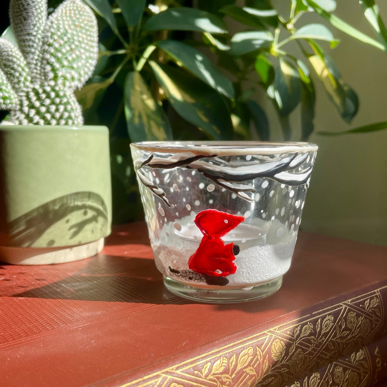 Redhood in snow~ Tealight candleholder