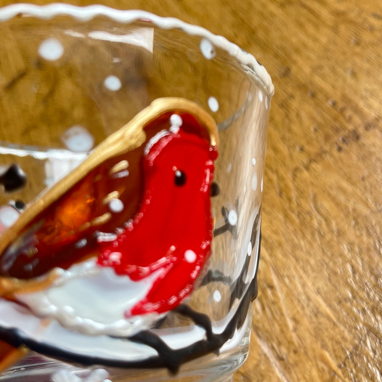 Robin in snow~ Tealight candleholder