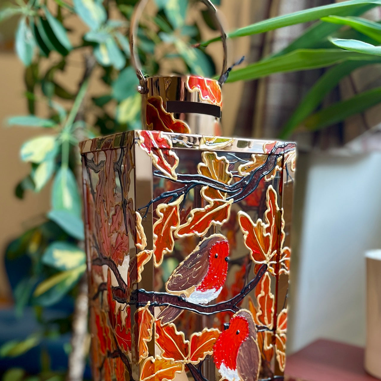 Robin Love~ One of a kind lantern