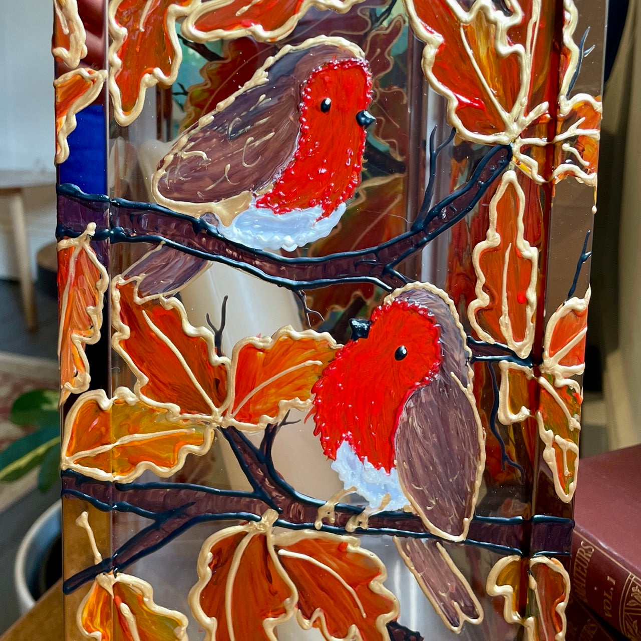 Robin Love~ One of a kind lantern