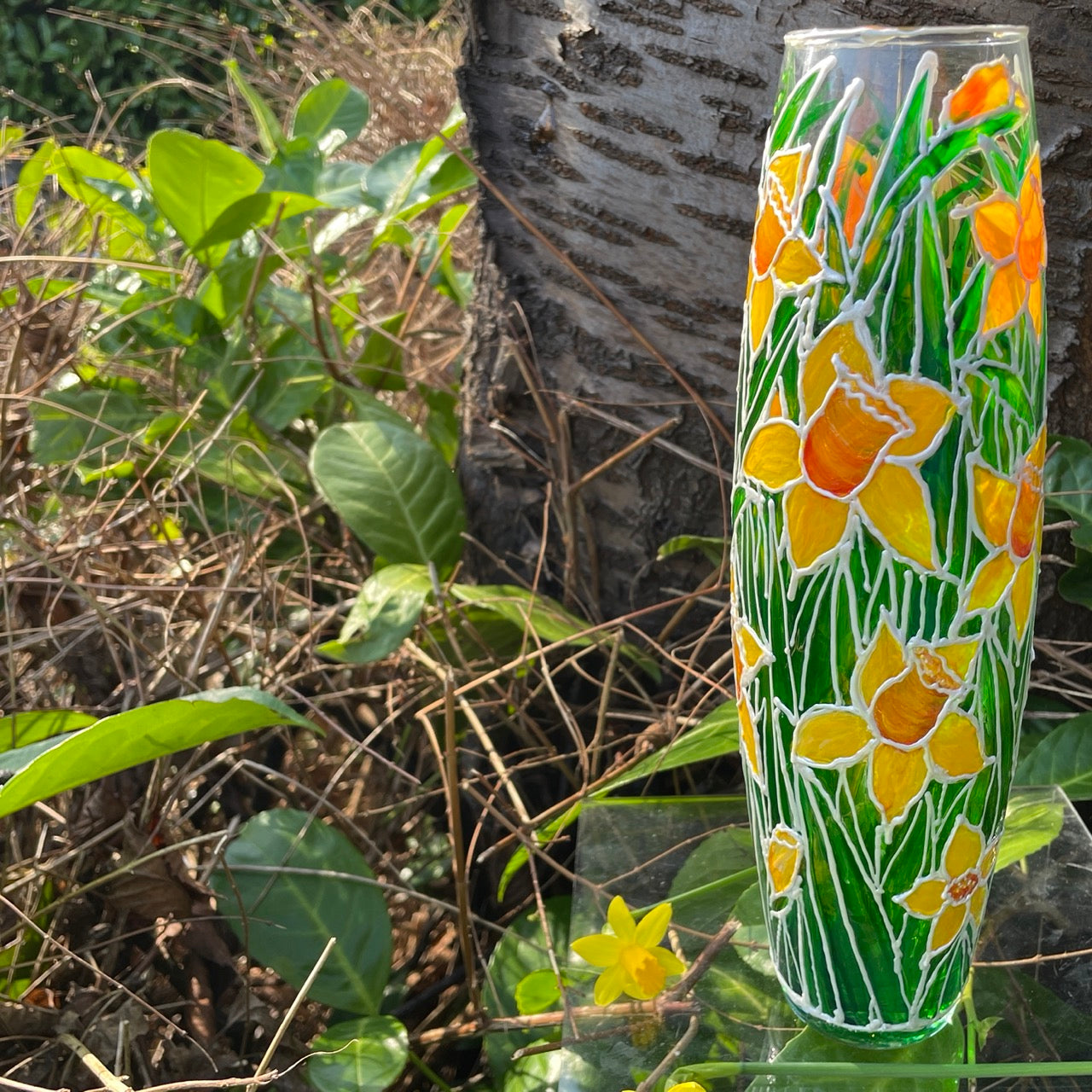 Daffodil field~ Vase