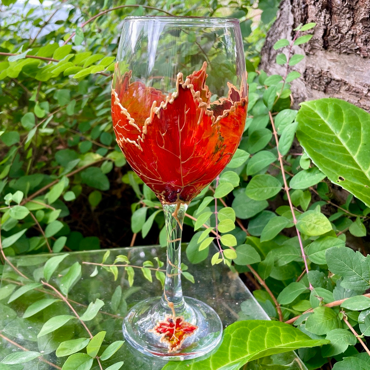 Autumn~ Wine glass