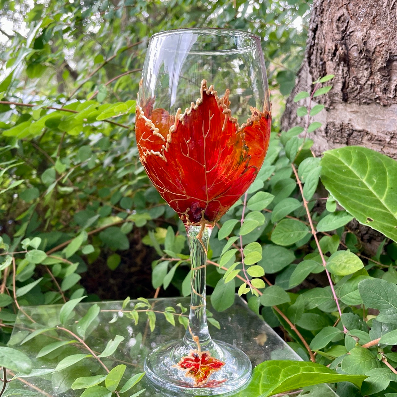 Autumn~ Wine glass