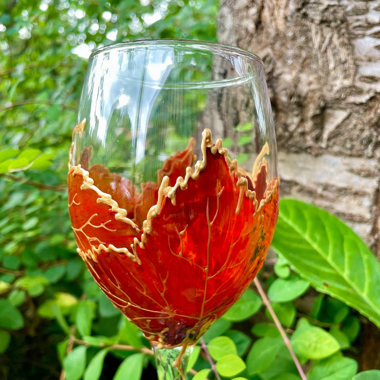 Autumn~ Wine glass