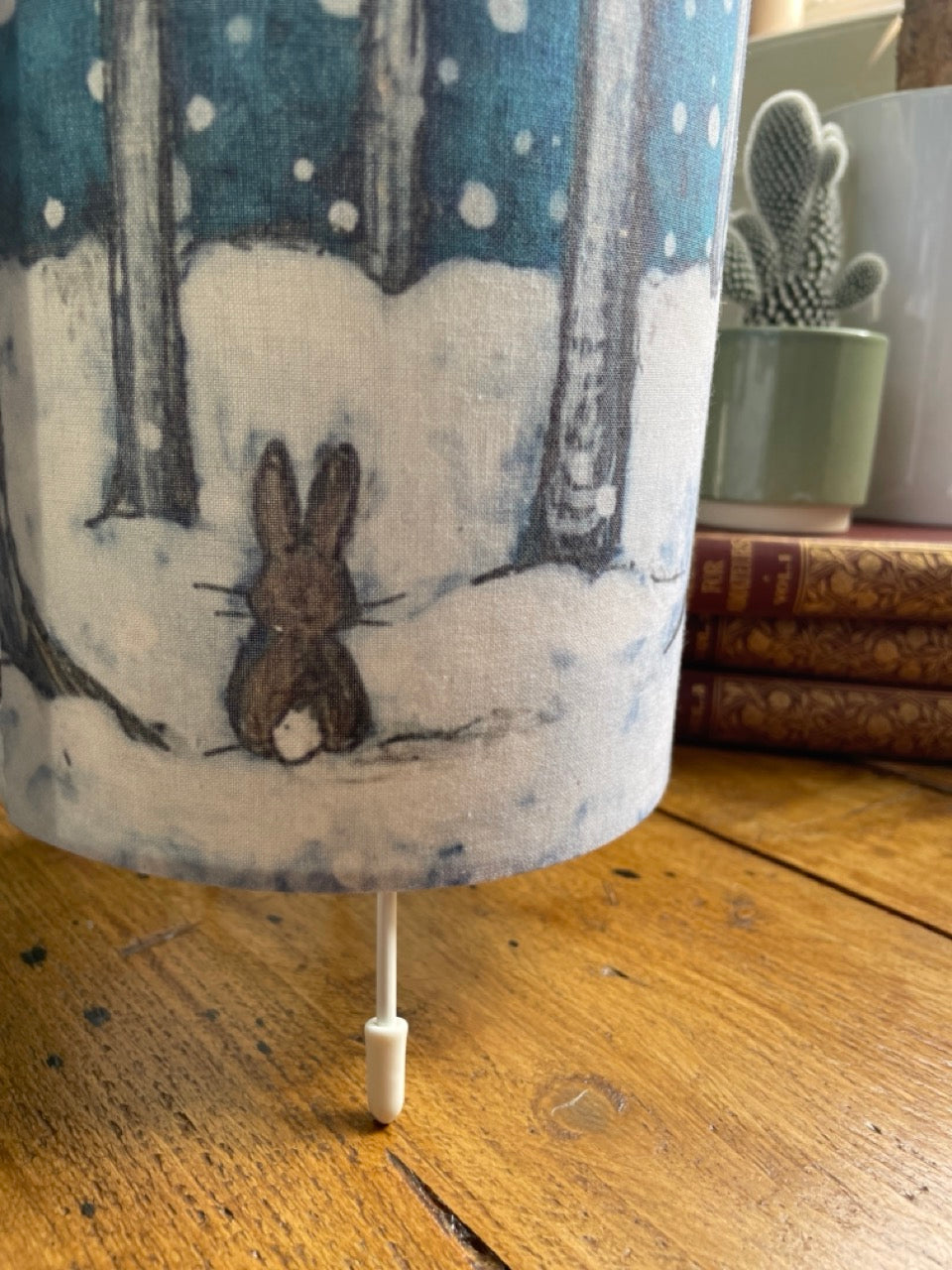 Wintertime Reindeer~ One of a kind fabric table lamp